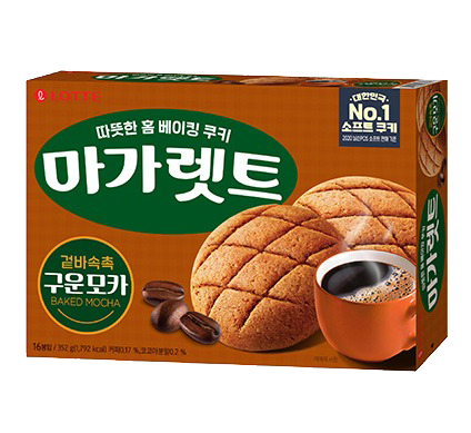 Lotte Margaret Cookie Baked Mocha Cookie คุกกี้รสกาแฟ 1 กล่อง มี บรรจุ 8 ชิ้น 176g